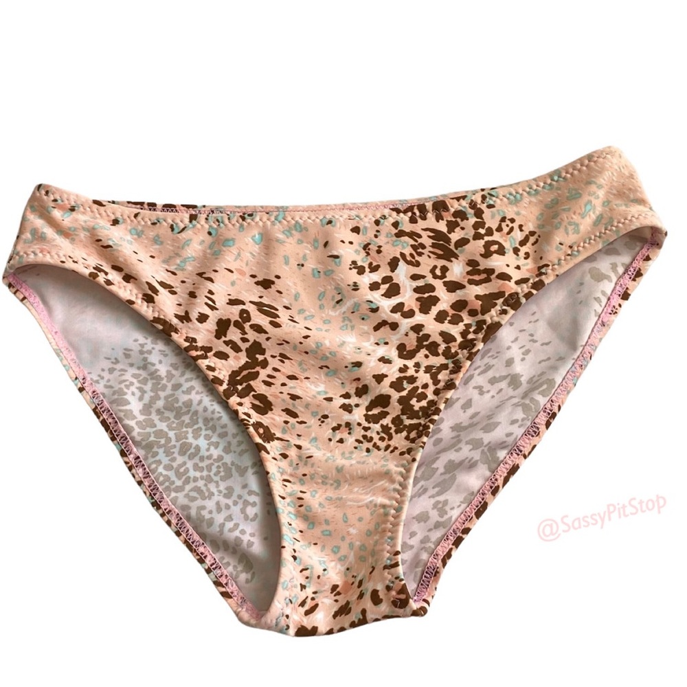 Pink Bikini Blue White Speckled Brown Animal Leopard Print Swimsuit Bottoms